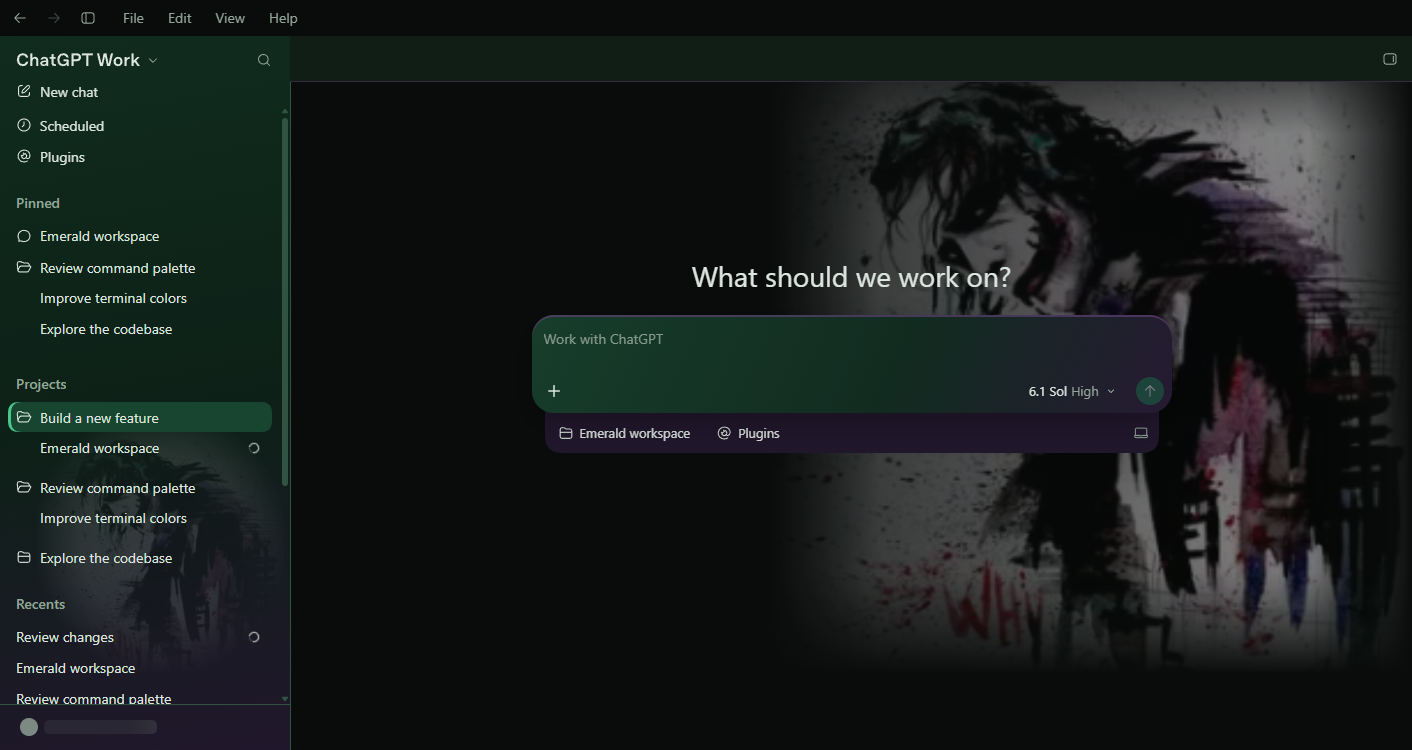 Joker — Emerald Noir Codex theme preview